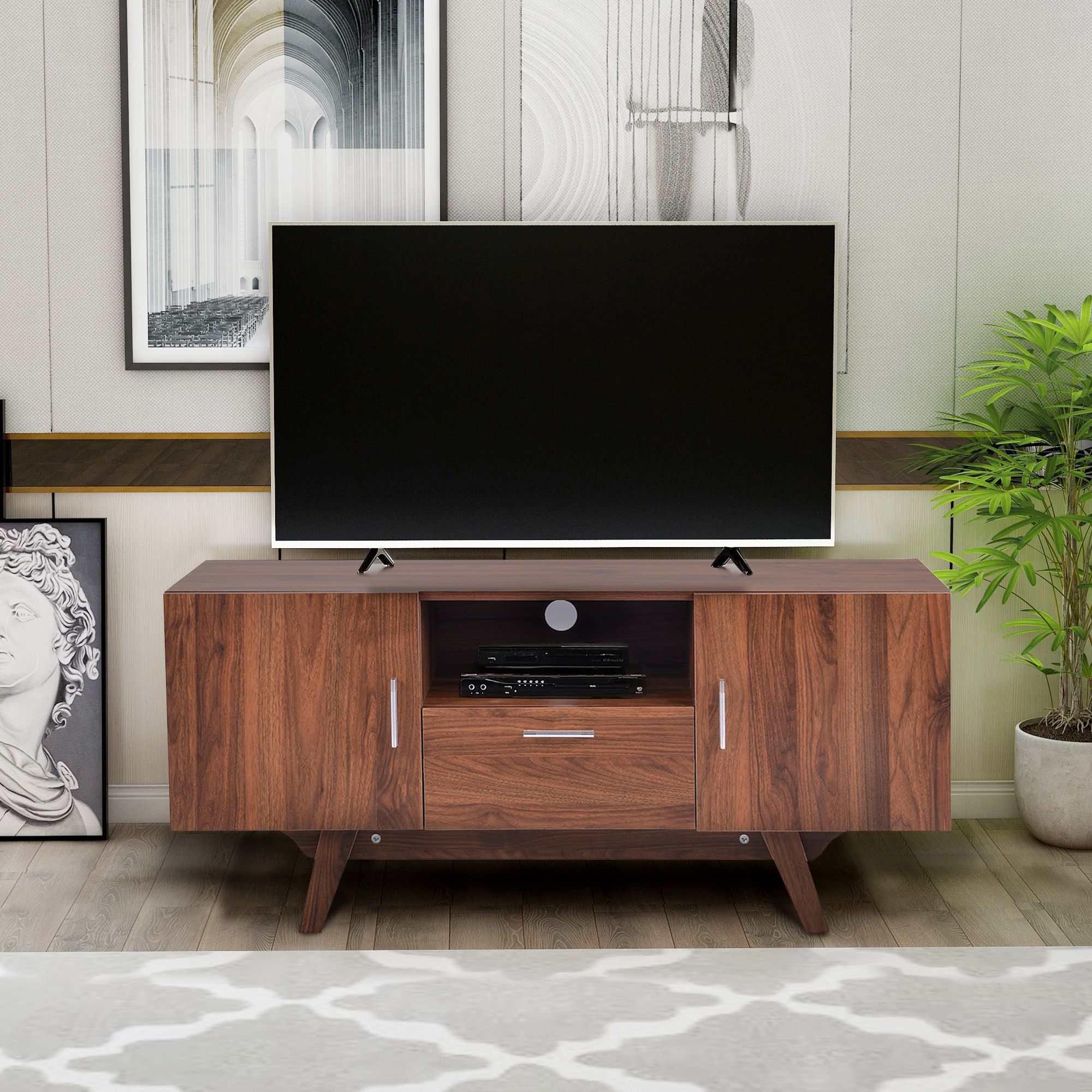 Tv Stand For 55 Inch Tv, Modern Farmhouse Tv Stand With With Modern Farmhouse Tv Stands (Gallery 25 of 31)
