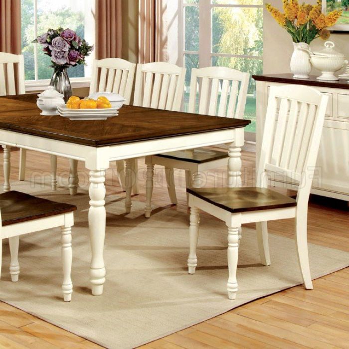 2019 Dark Hazelnut Dining Tables Pertaining To Harrisburg Cm3216t Dining Table In White & Dark Oak W/options (View 12 of 20)