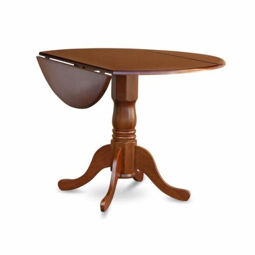 2019 Drop Leaf Dining Table Round Solid Wood Home Kitchen Small For Vintage Brown 48 Inch Round Dining Tables (View 16 of 20)
