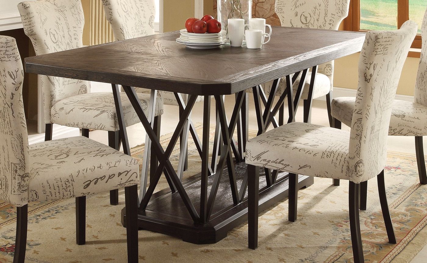 2019 Jamon Rustic Chic 76" Antique Black Wooden Top Dining Intended For Dark Hazelnut Dining Tables (View 7 of 20)