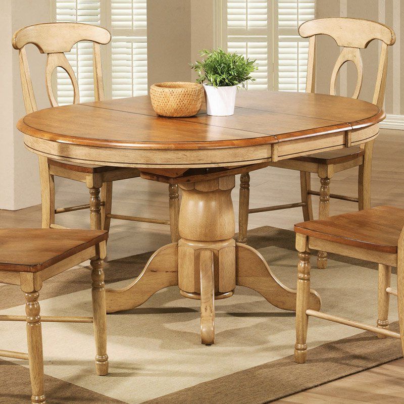 2019 Round Pedestal Dining Tables With One Leaf Throughout Quails Run Pedestal Dining Table With 15 In (View 10 of 20)