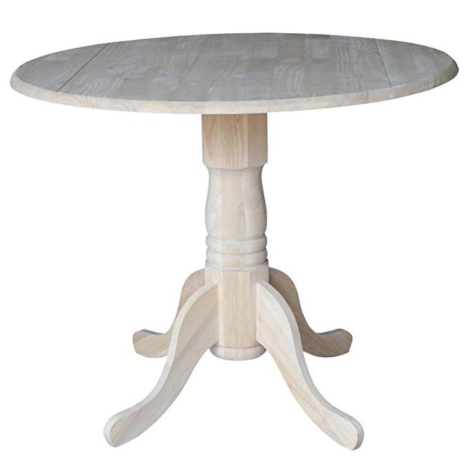 2019 Round Unfinished Dual Drop Leaf Pedestal Dinette Table Review For Round Dual Drop Leaf Pedestal Tables (View 14 of 20)