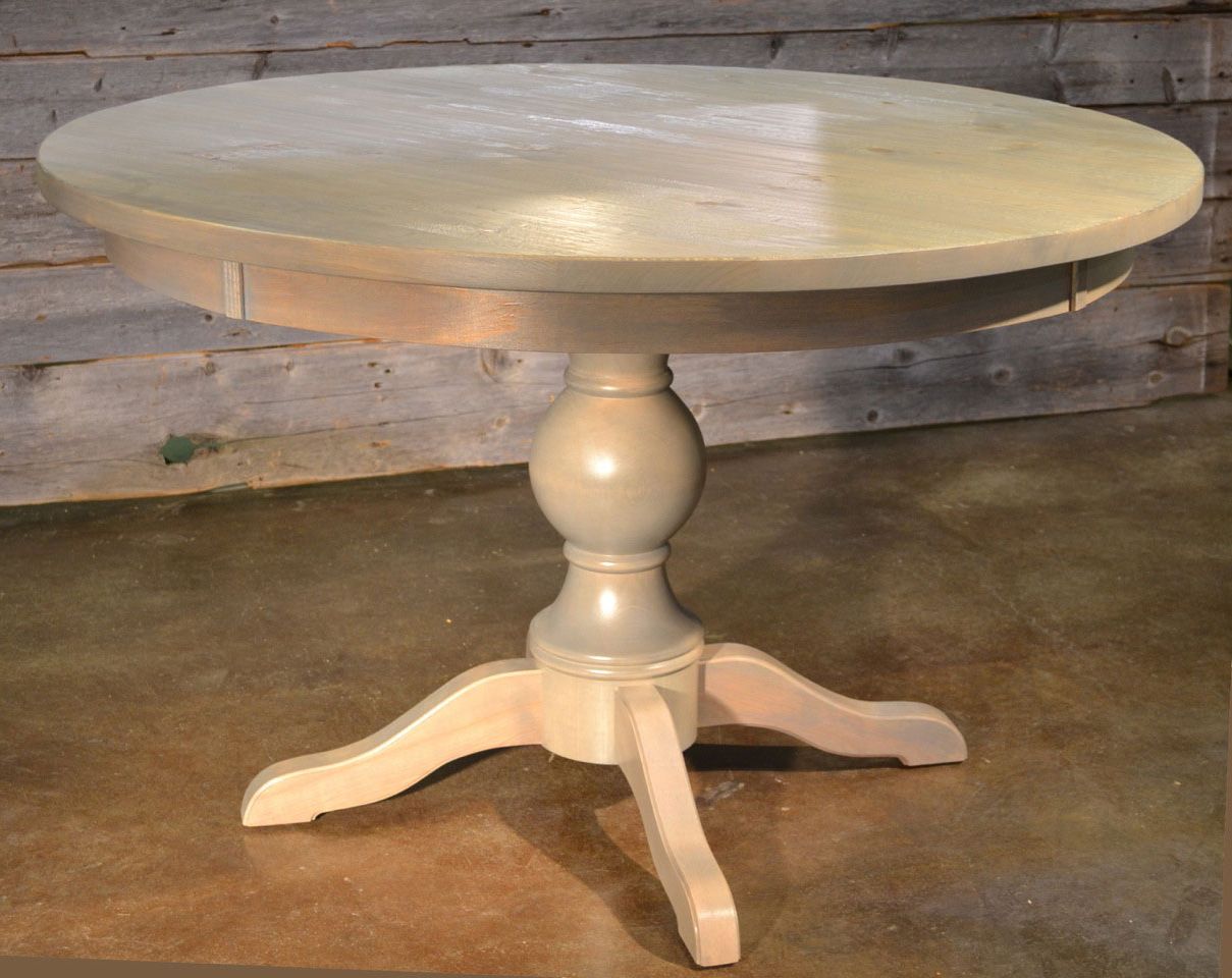 2020 Vintage Brown 48 Inch Round Dining Tables Pertaining To French Country 48 Inch Round Turned Pedestal Base Dining (View 6 of 20)