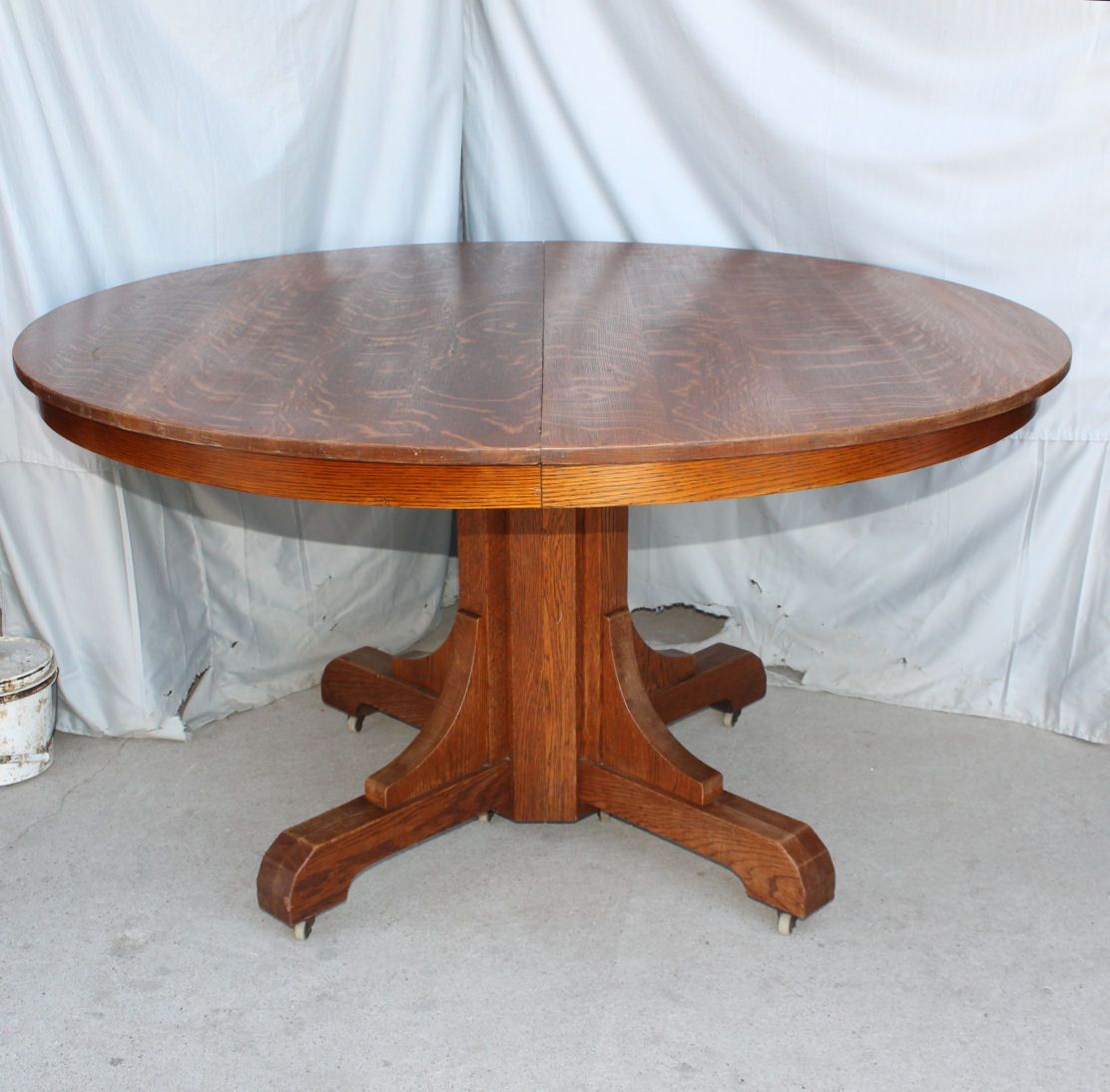 Antique Mission Oak Round Dining For Most Recent Antique Oak Dining Tables (View 1 of 20)