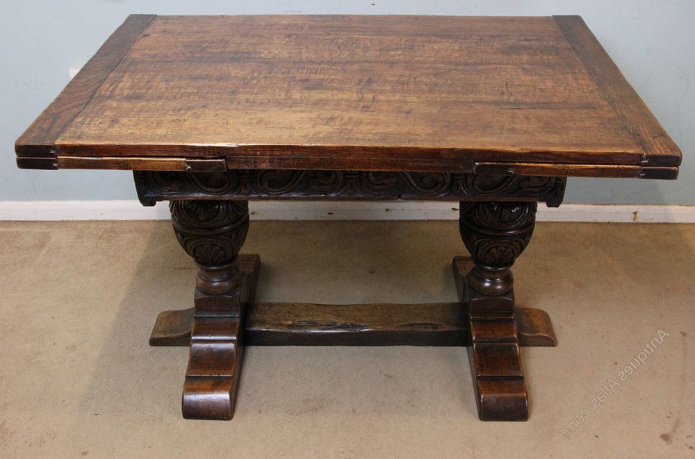 Antique Oak Draw Leaf Refectory Dining Table – Antiques Atlas With Regard To Popular Antique Oak Dining Tables (Gallery 20 of 20)