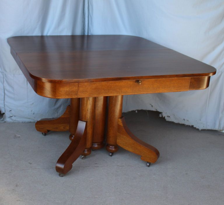 Antique Square Oak Dining Table (View 13 of 20)