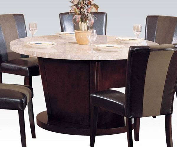 Britney Transitional White Walnut Marble Wood Round Dining In Popular Walnut And White Dining Tables (View 15 of 20)