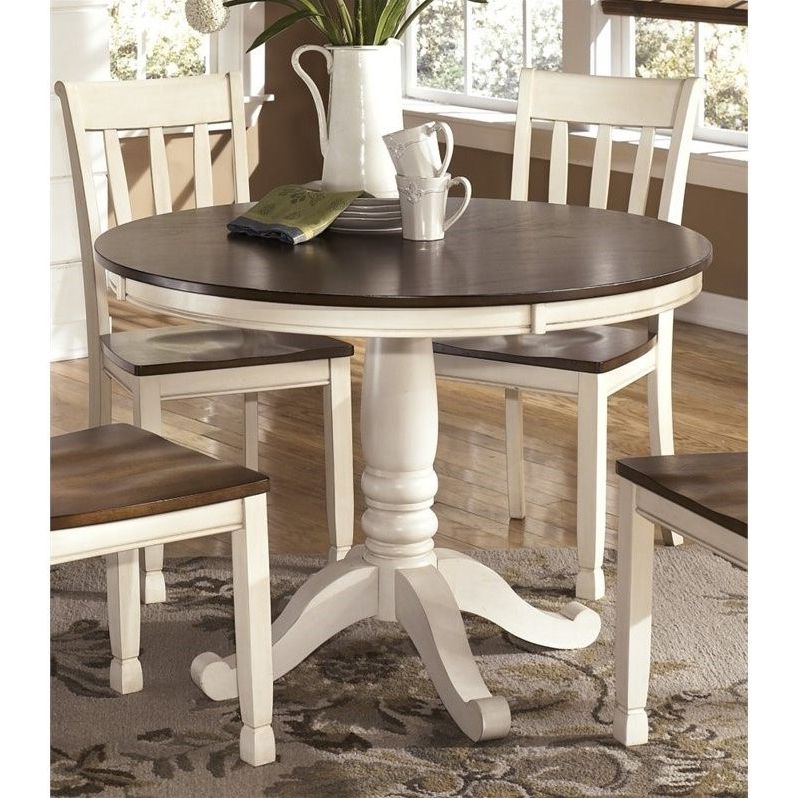 Brown Dining Tables Regarding Well Known Ashley Whitesburg Round Dining Table In Brown And Cottage (View 8 of 20)