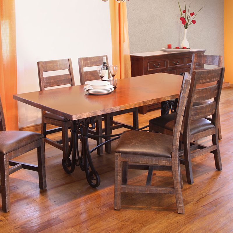 Brown Dining Tables Throughout Most Current Valencia Rectangular Copper Top Dining Table – Dark Brown (View 16 of 20)
