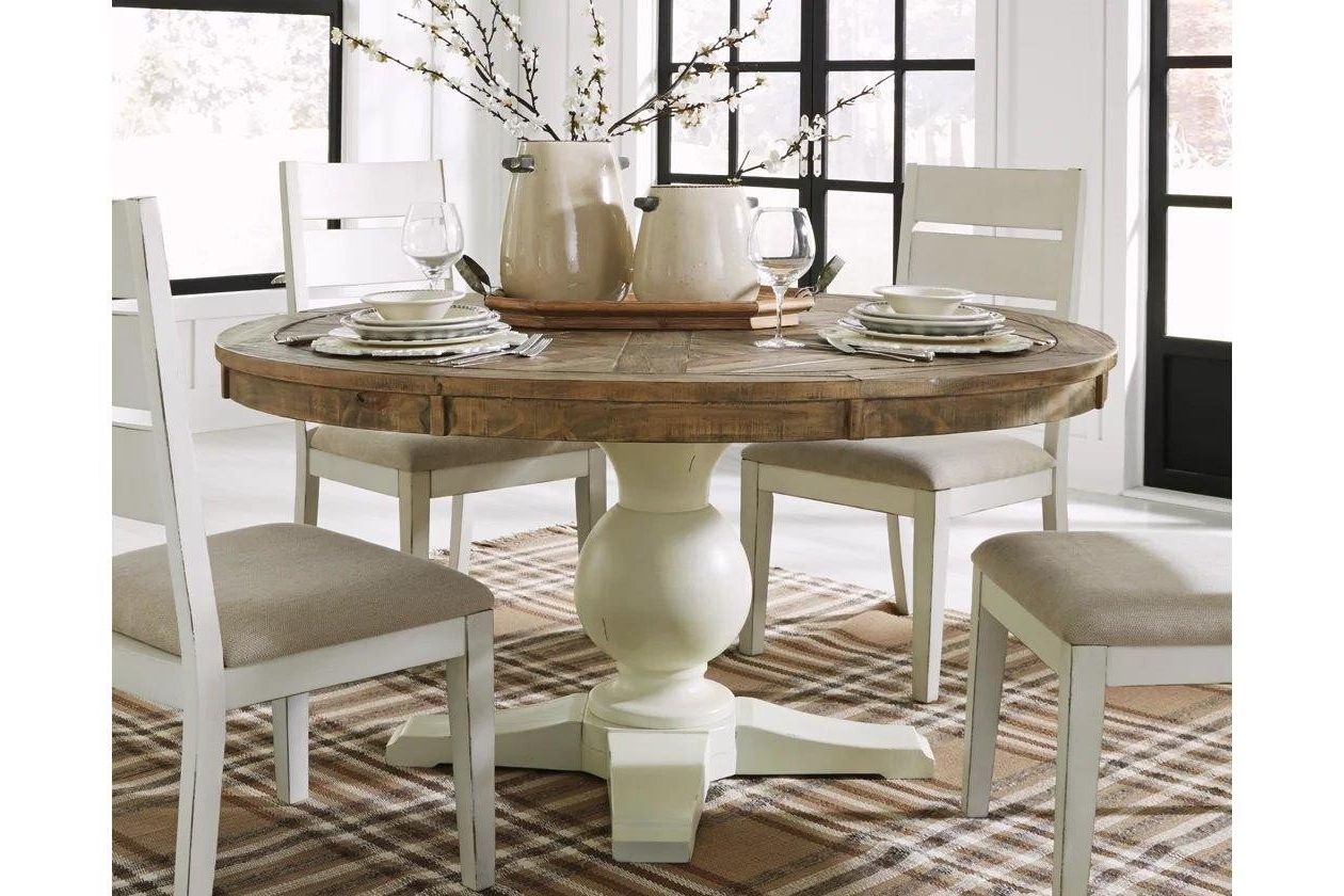 Brown Dining Tables Throughout Most Up To Date Grindleburg Light Brown Round Dining Table – 1stopbedrooms (View 11 of 20)