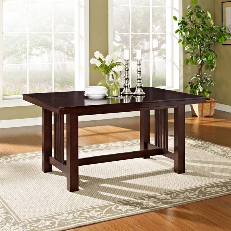 Brown Dining Tables With Removable Leaves Pertaining To Well Liked Walker Edison Dining Table With Removable Center Leaf (View 4 of 20)