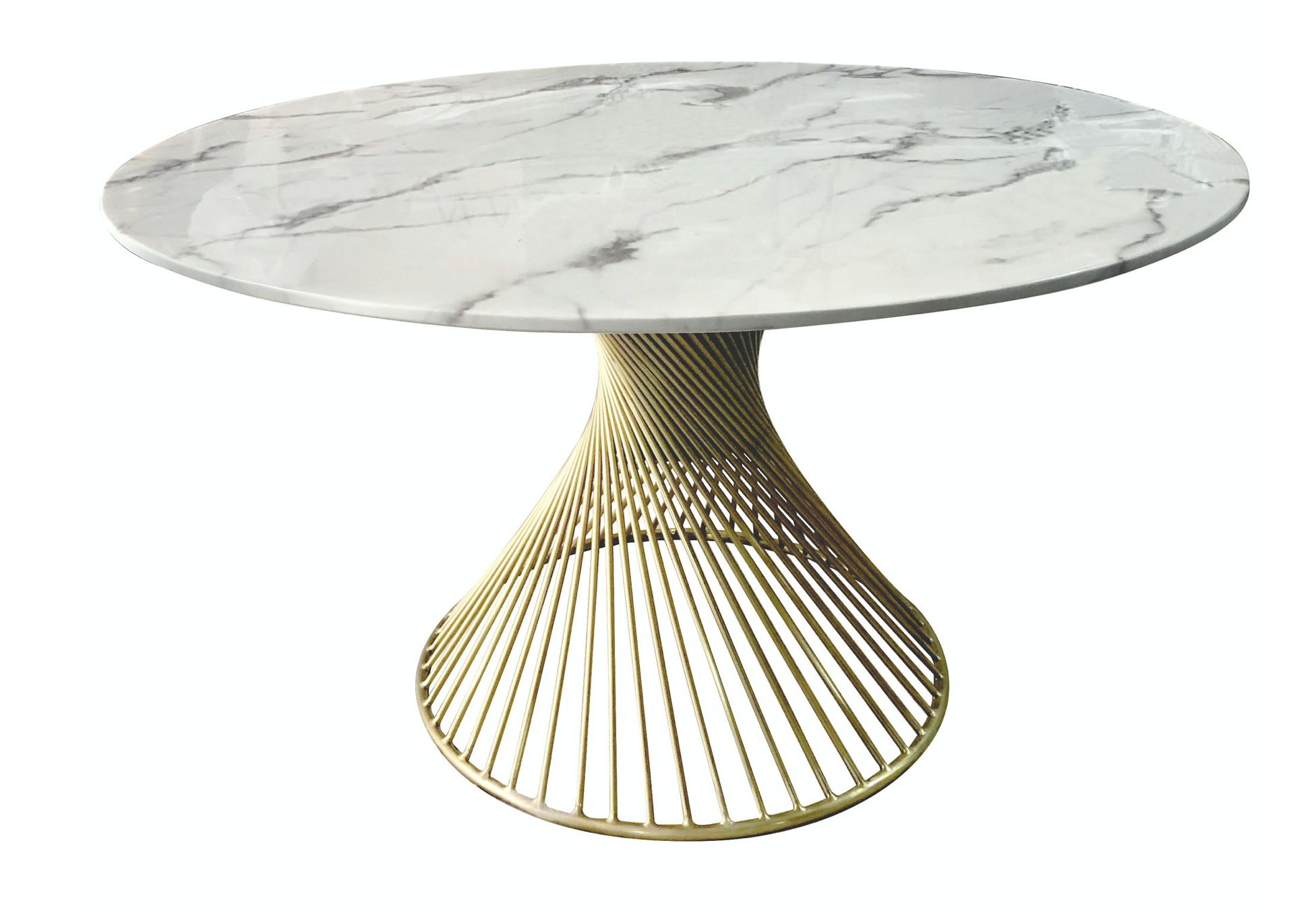 Buy Luxury Luxe Kasos Gold Twirl Marble Round Dining Table Inside Well Known Gold Dining Tables (View 10 of 20)