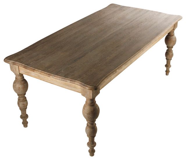 Current Andrew French Country Rustic Limed Gray Oak Rectangular With Regard To Rustic Honey Dining Tables (View 9 of 20)