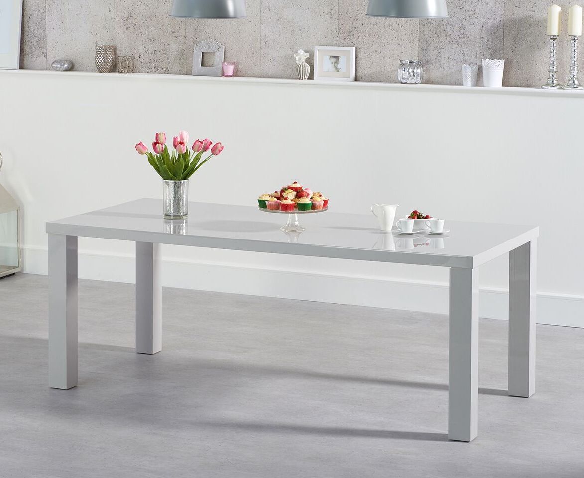 Current Ava High Gloss 200cm Light Grey Dining Table (View 1 of 20)