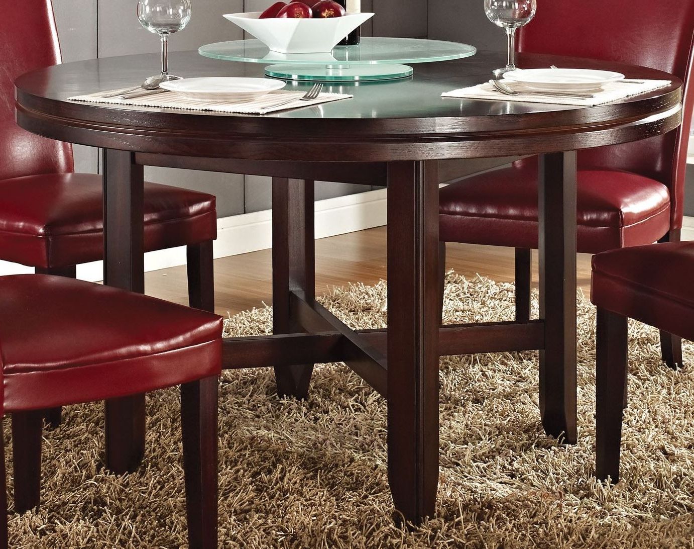 Dark Oak Wood Dining Tables Throughout Popular Hartford Dark Oak 52" Round Dining Table From Steve Silver (View 1 of 20)