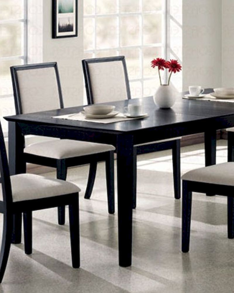 Dining Table In Distressed Black – Coaster Regarding Most Recent White And Black Dining Tables (View 11 of 20)