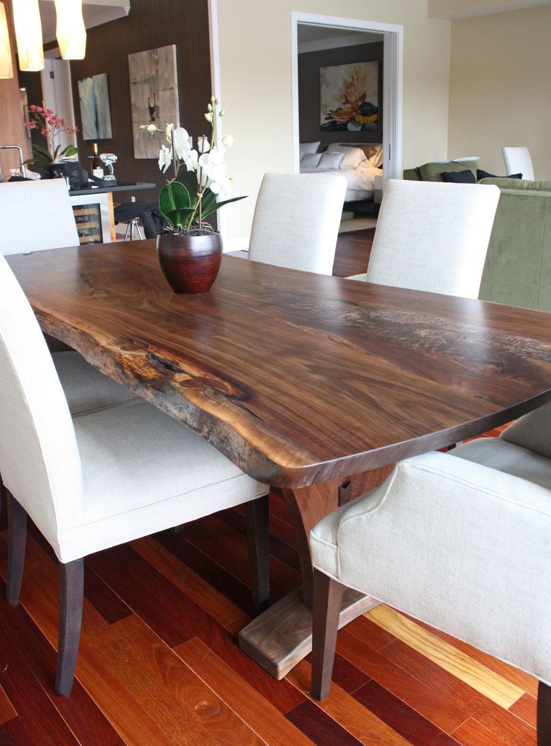 Dining Table Modern With Walnut Slab (View 3 of 20)