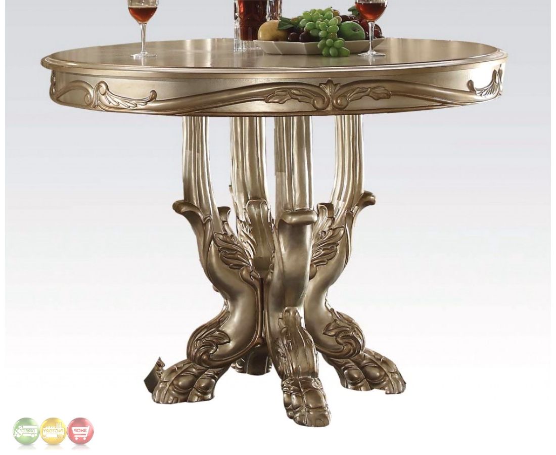 Dresden Formal Carved Wood 48" Counter Height Dining Table For Most Current Gold Dining Tables (Gallery 20 of 20)