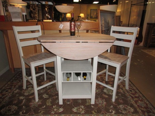 Drop Leaf Pub Table In An Ash Gray With Light Toned Top Intended For Widely Used Gray Drop Leaf Tables (View 11 of 20)