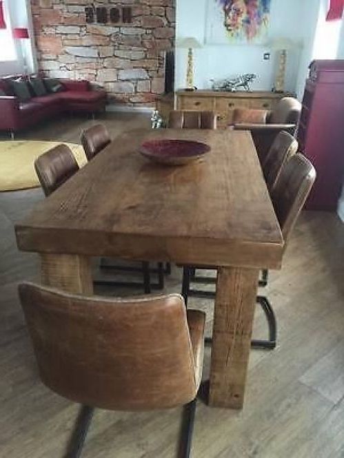 Extra Chunky Solid Wood Dining Table 4" Thick Top Rustic With Trendy Rustic Honey Dining Tables (Gallery 20 of 20)