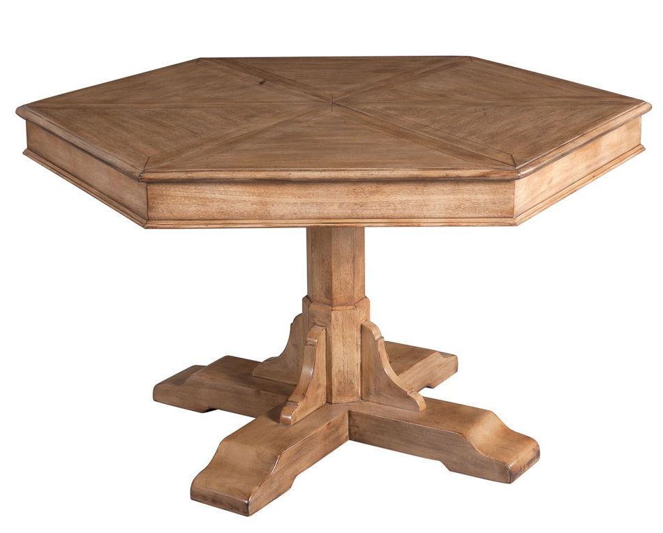 Fashionable Light Brown Hexagonal Jupe Dining Table Medium Solid Intended For Light Brown Dining Tables (View 4 of 20)
