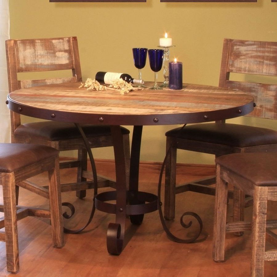 Favorite Antique Round Dining Table W/ Iron Base Ifd Furniture For Reclaimed Teak And Cast Iron Round Dining Tables (View 17 of 20)