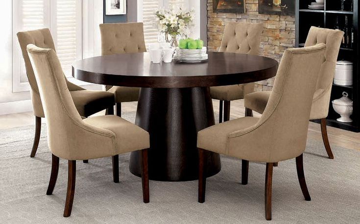 Havana Round Dining Room Set W/ Light Brown Chairs (View 5 of 20)