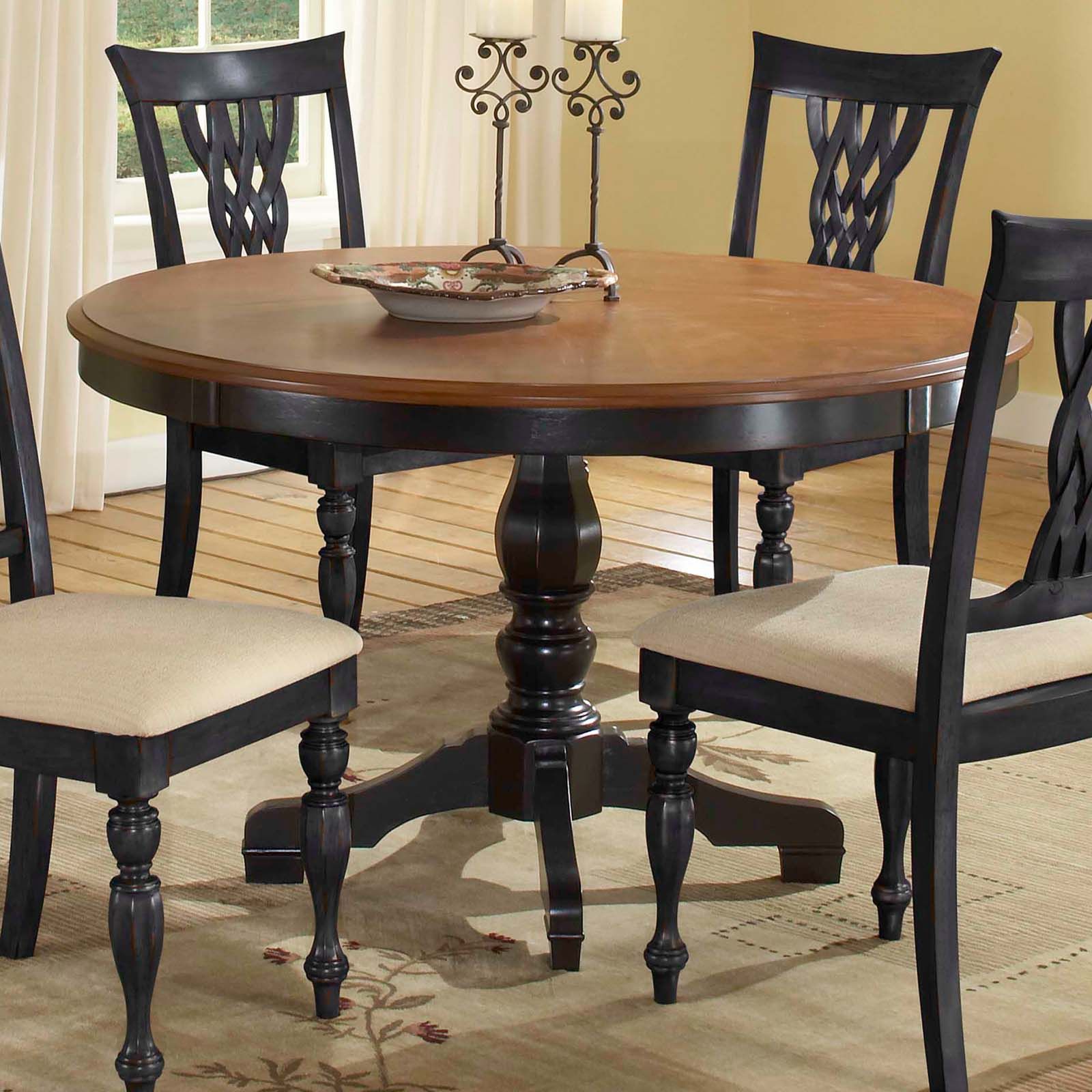 Hillsdale Embassy Round Pedestal Table With 48 Inch Within Famous Dark Brown Round Dining Tables (View 1 of 20)