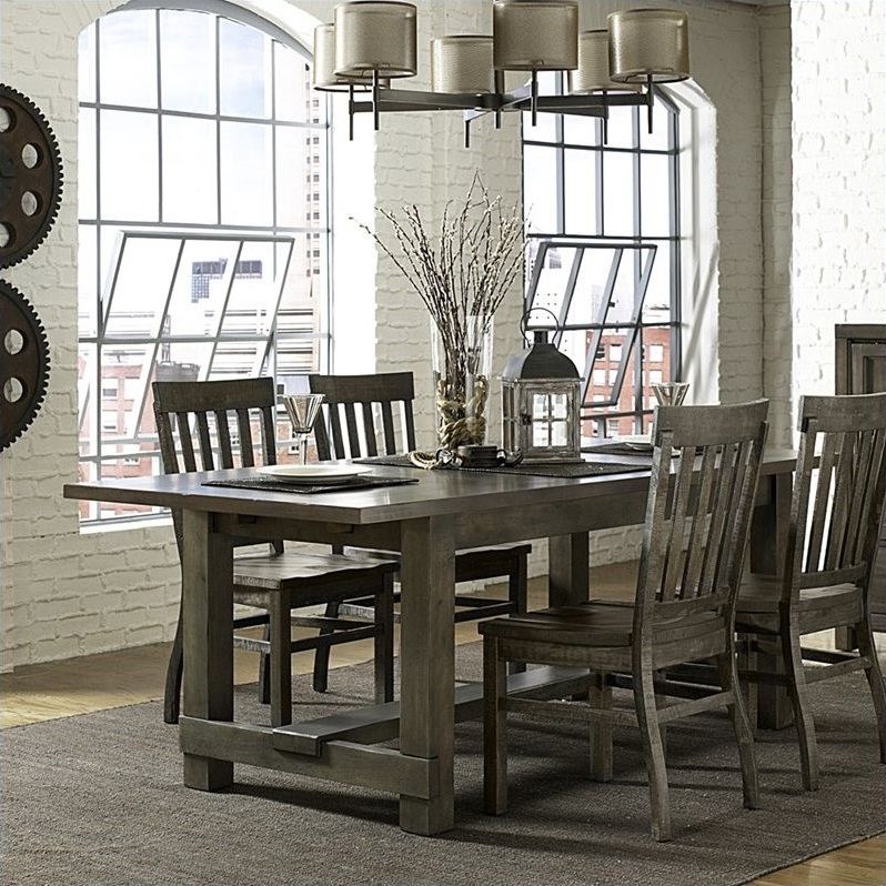 Latest Gray Dining Tables Throughout Magnussen Karlin Wood Rectangular Dining Table In Grey (View 16 of 20)