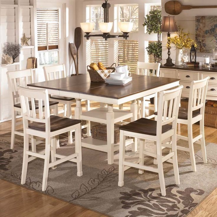 Latest White Counter Height Dining Tables For White Cottage 7 Piece Counter Height Set (Gallery 19 of 20)