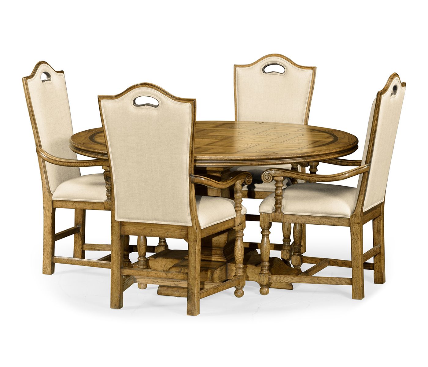 Light Brown Dining Tables Within 2019 60" Round Light Brown Chestnut Dining Table (View 5 of 20)