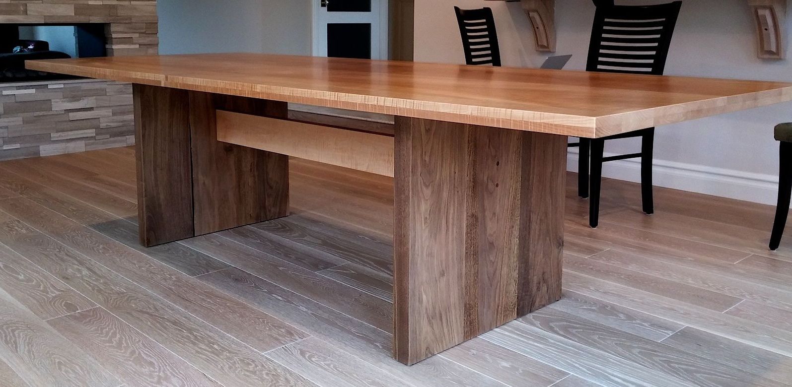 Most Popular Custom Made Modern Dining Table, Walnutaaron Smith Intended For Black And Walnut Dining Tables (View 17 of 20)