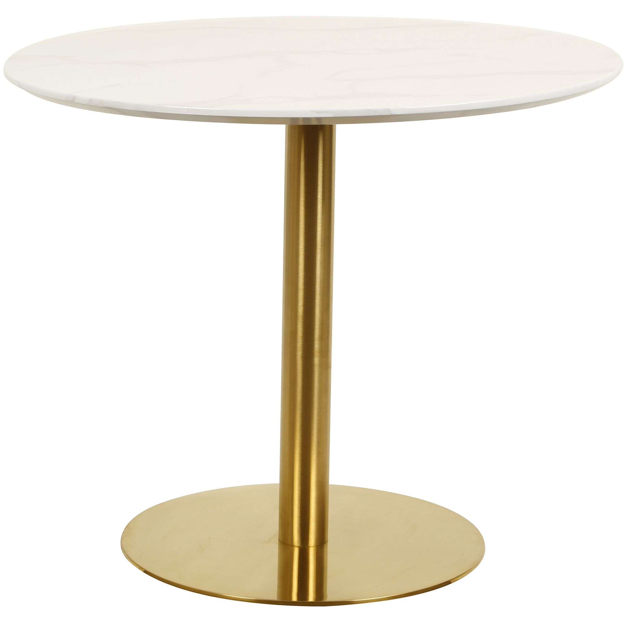New White & Gold Hartley Round Dining Table – Keys Road For Well Known Gold Dining Tables (View 18 of 20)