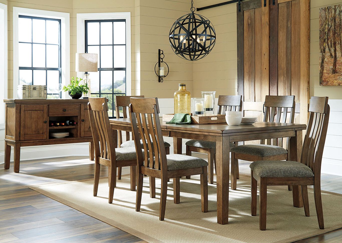 Newest Flaybern Light Brown Extension Dining Table W/6 Side Pertaining To Light Brown Dining Tables (View 14 of 20)