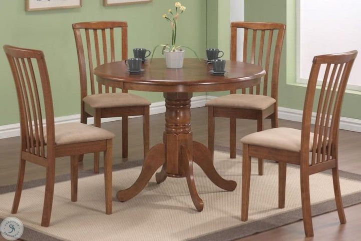 Newest Light Brown Round Dining Tables Pertaining To Brannan Light Brown Round Dining Room Set From Coaster (View 16 of 20)
