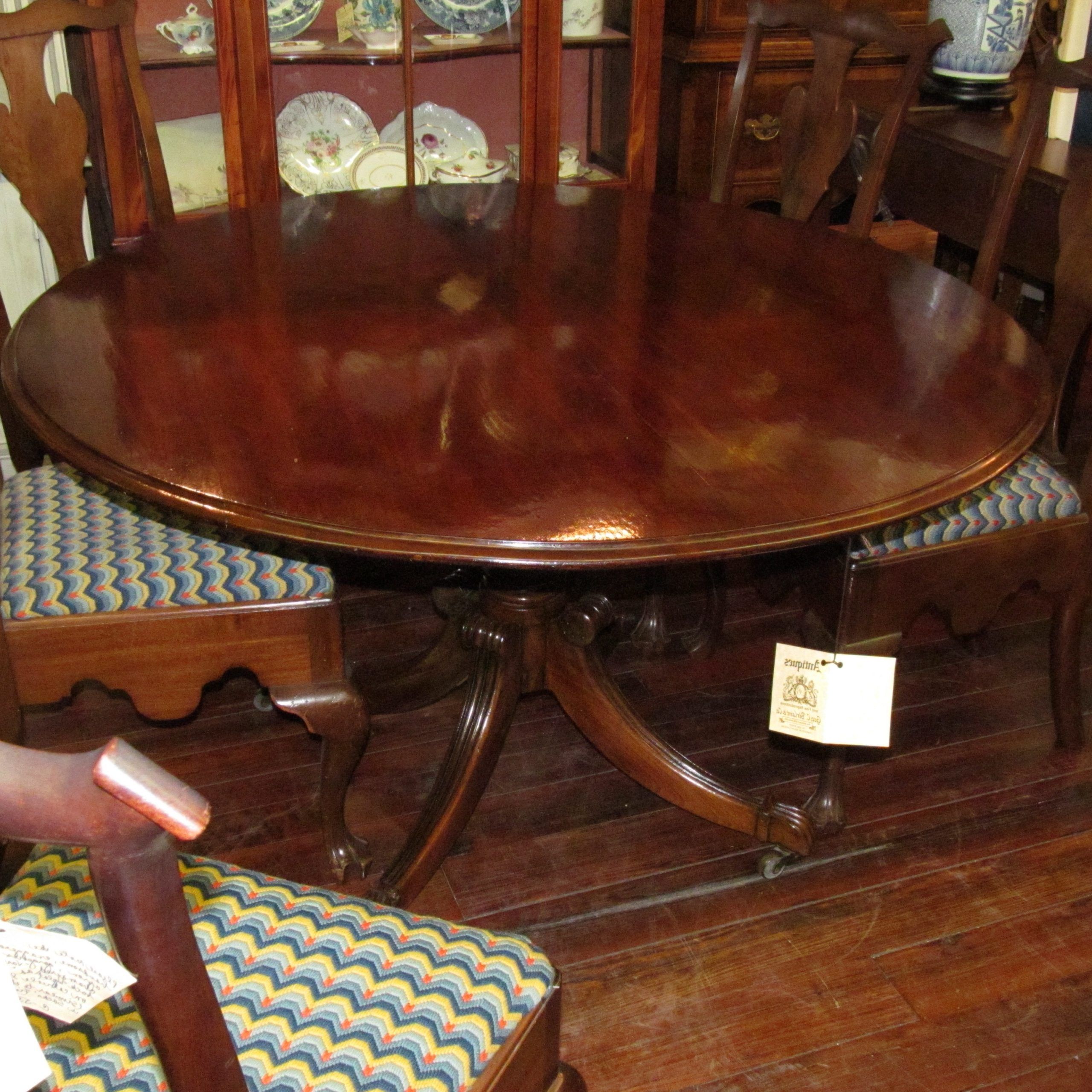 Newest Solid Mahogany Regency Style Round Tilt Top Pedestal With Regard To Mahogany Dining Tables (View 10 of 20)
