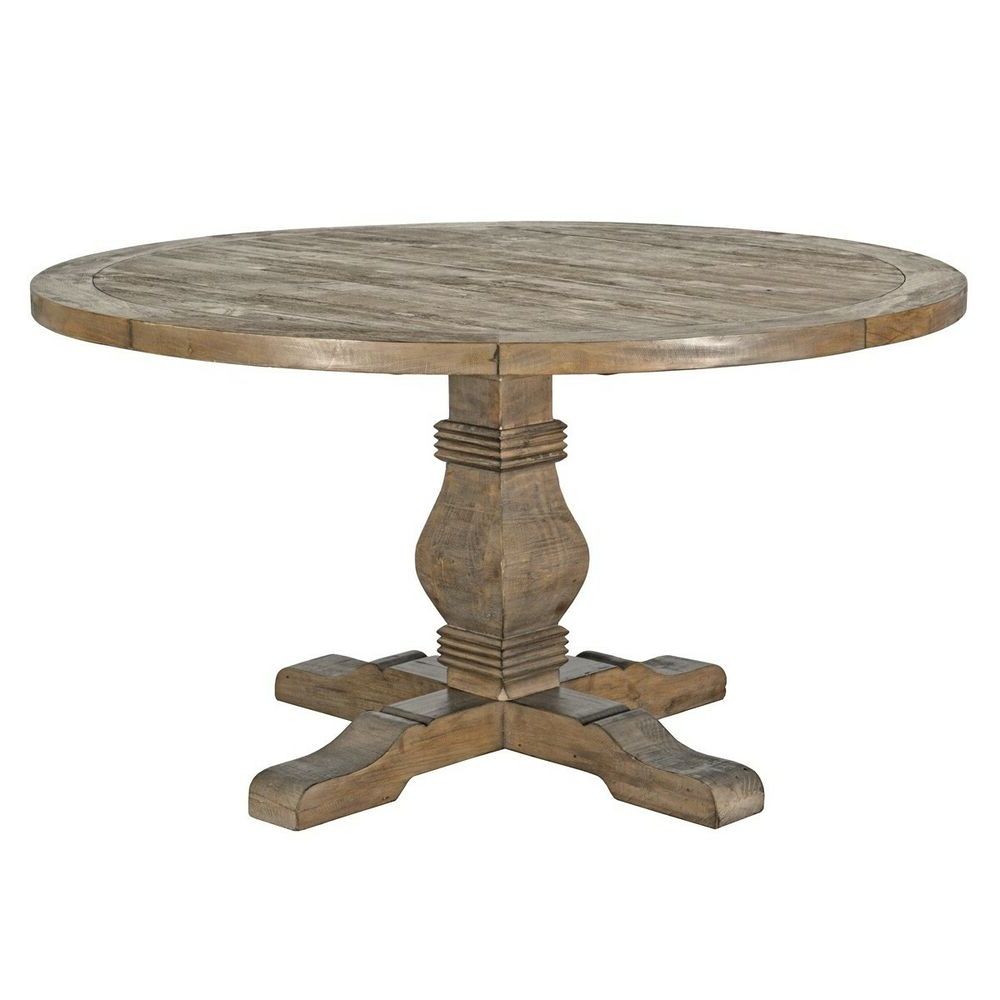 Reclaimed Teak And Cast Iron Round Dining Tables In Well Liked 55" Round Dining Table Solid Reclaimed Pine Wood Top Hand (View 5 of 20)