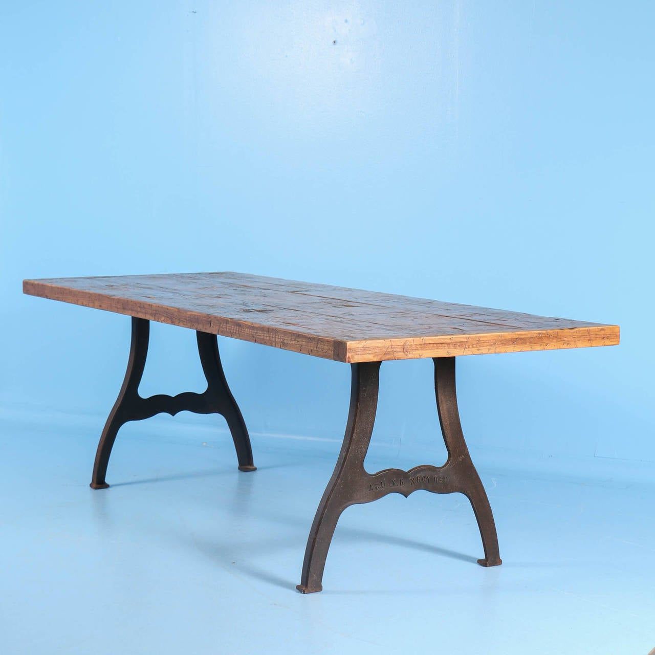 Reclaimed Teak And Cast Iron Round Dining Tables Intended For Preferred Vintage Industrial Look Dining Table From Reclaimed Wood (View 9 of 20)