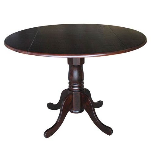 Round Dual Drop Leaf Pedestal Tables With Regard To Fashionable International Concepts Rich Mocha 42 Inch Round Dual Drop (View 12 of 20)