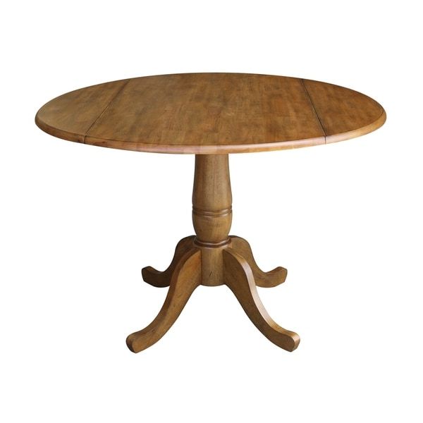 Shop 42" Round Top Dual Drop Leaf Pedestal Table – Pecan Pertaining To Most Popular Round Dual Drop Leaf Pedestal Tables (Gallery 19 of 20)