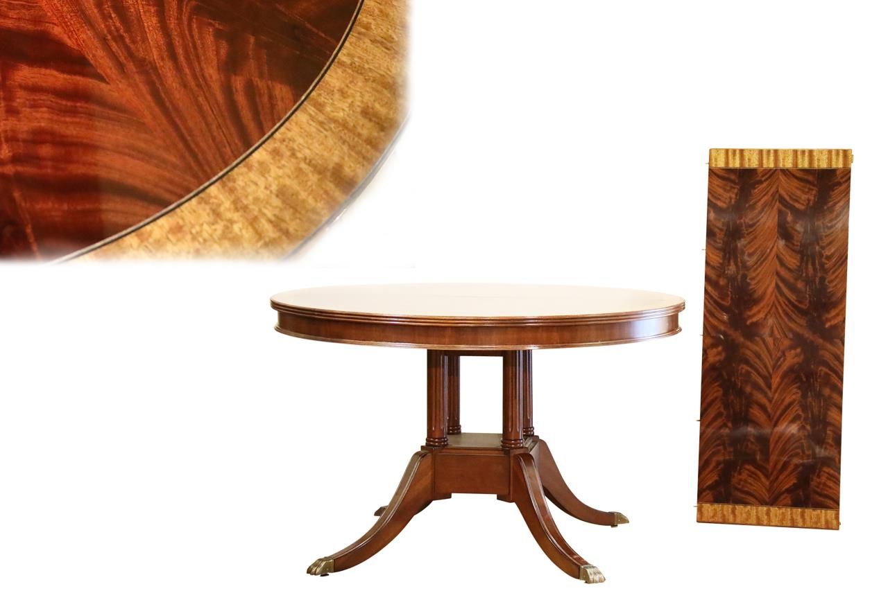 Small 48 Inch Round Mahogany Pedestal Dining Table With Leaf In 2019 Vintage Brown 48 Inch Round Dining Tables (View 3 of 20)