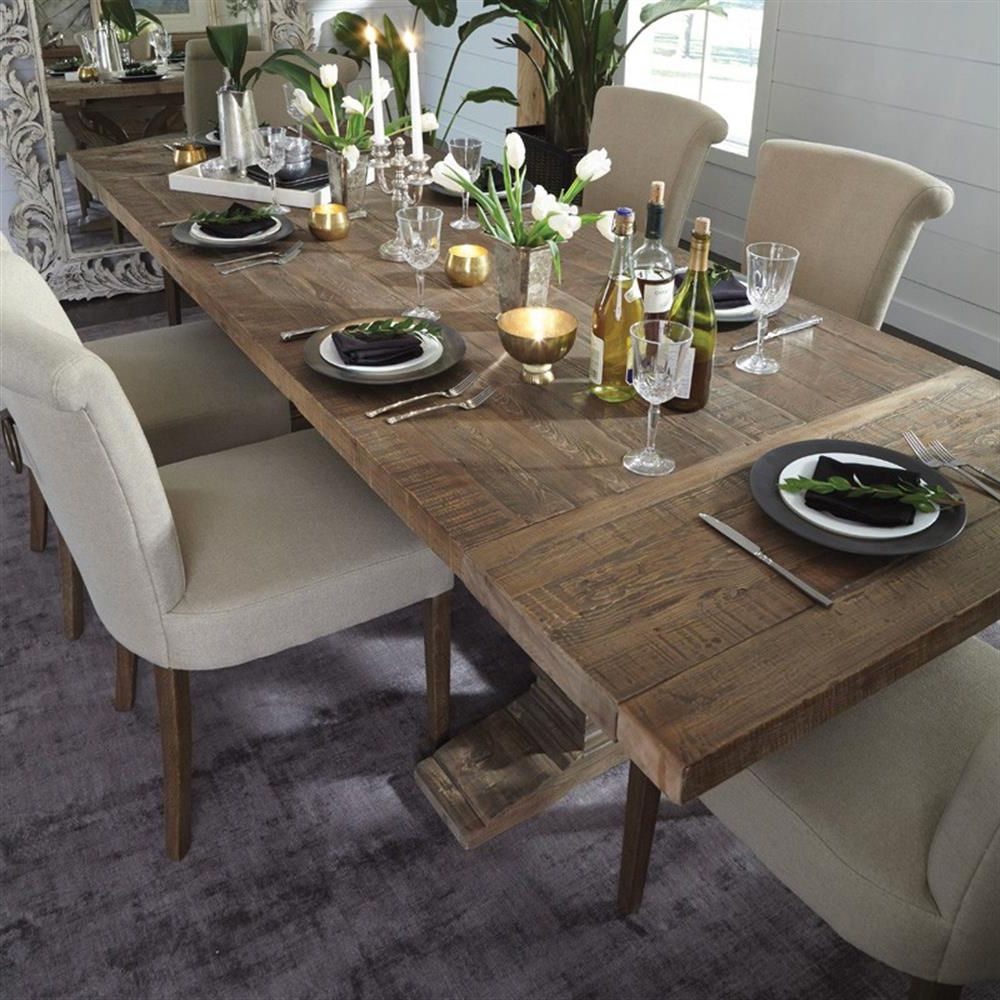 Sophia Rustic Lodge Rectangular Brown Distressed Pine Intended For Popular Brown Dining Tables (View 14 of 20)