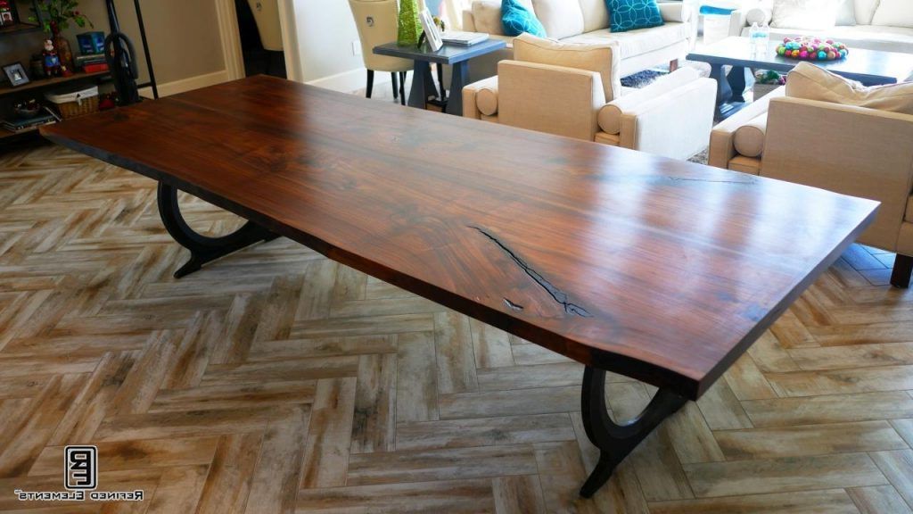 Texas Walnut Dining Table W/ Antique Bronze Omega Base In Newest Walnut Tove Dining Tables (View 10 of 20)