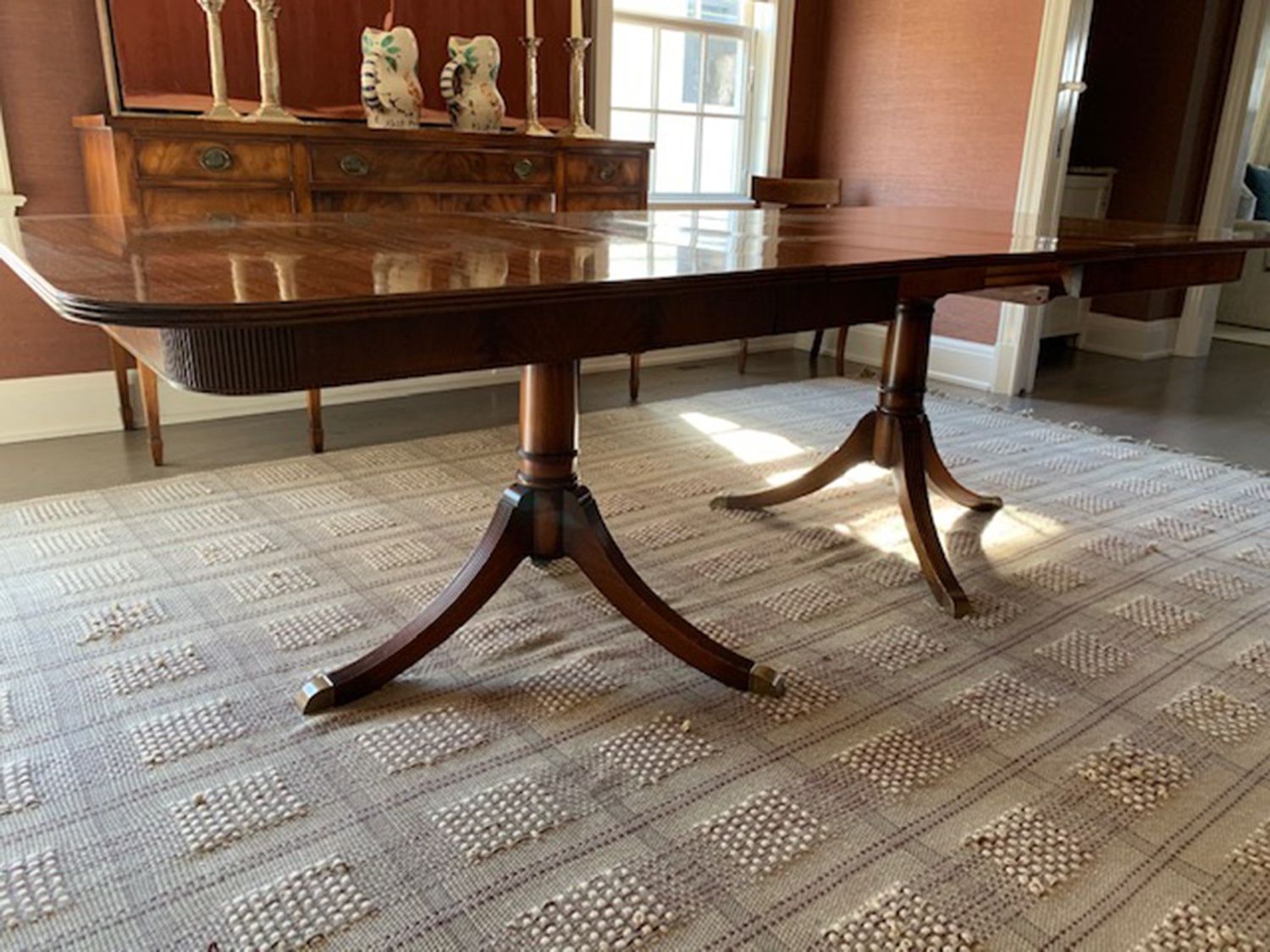 Trendy Double Pedestal Mahogany Georgian Style Dining Table • The In Mahogany Dining Tables (View 2 of 20)