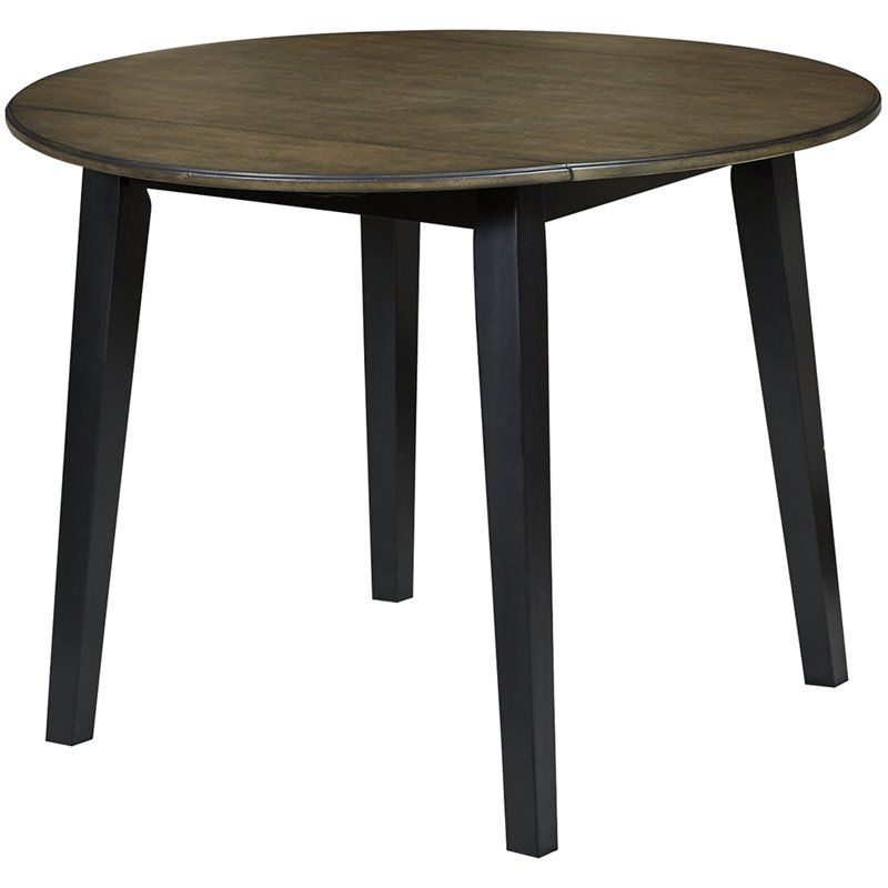 Trendy Gray Drop Leaf Tables Within Ashley Furniture Froshburg 40" Round Drop Leaf Dining (View 4 of 20)