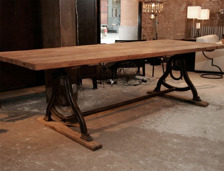 Vintage Dining Room Table W With Regard To Reclaimed Teak And Cast Iron Round Dining Tables (Gallery 20 of 20)