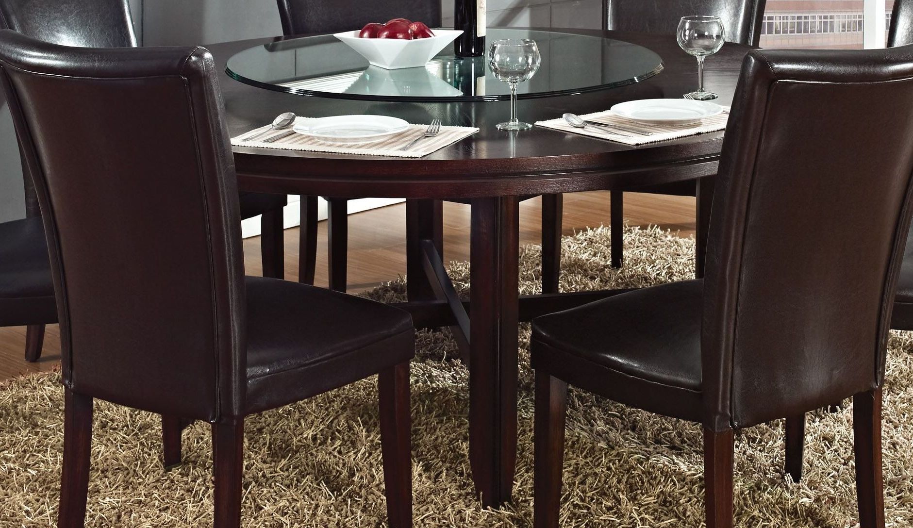 Well Known Dark Hazelnut Dining Tables Inside Hartford Dark Oak 72" Round Dining Table From Steve Silver (View 4 of 20)