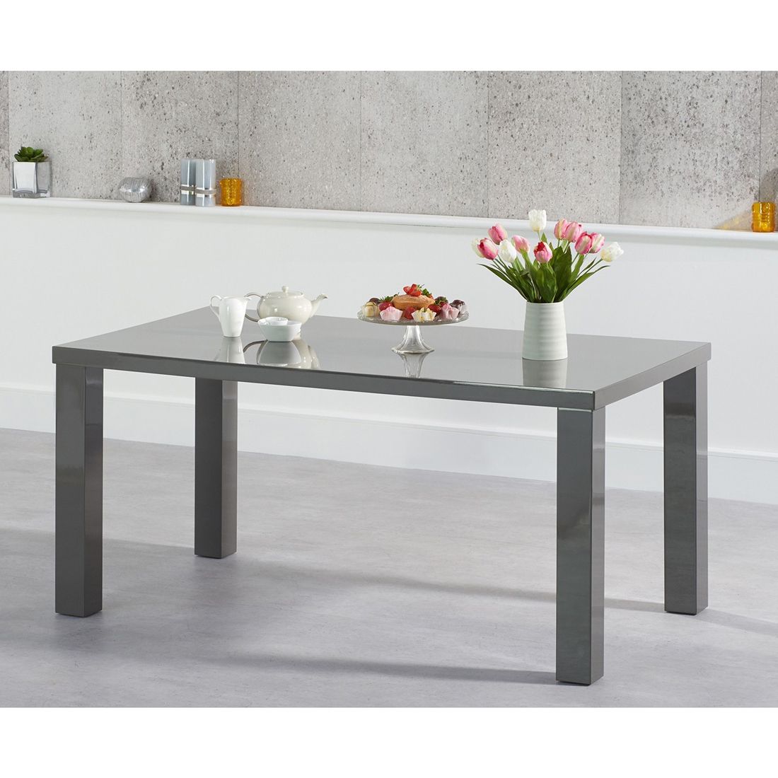 Well Known Luna Dark Grey Gloss Dining Table – 4 Sizes Available (View 2 of 20)