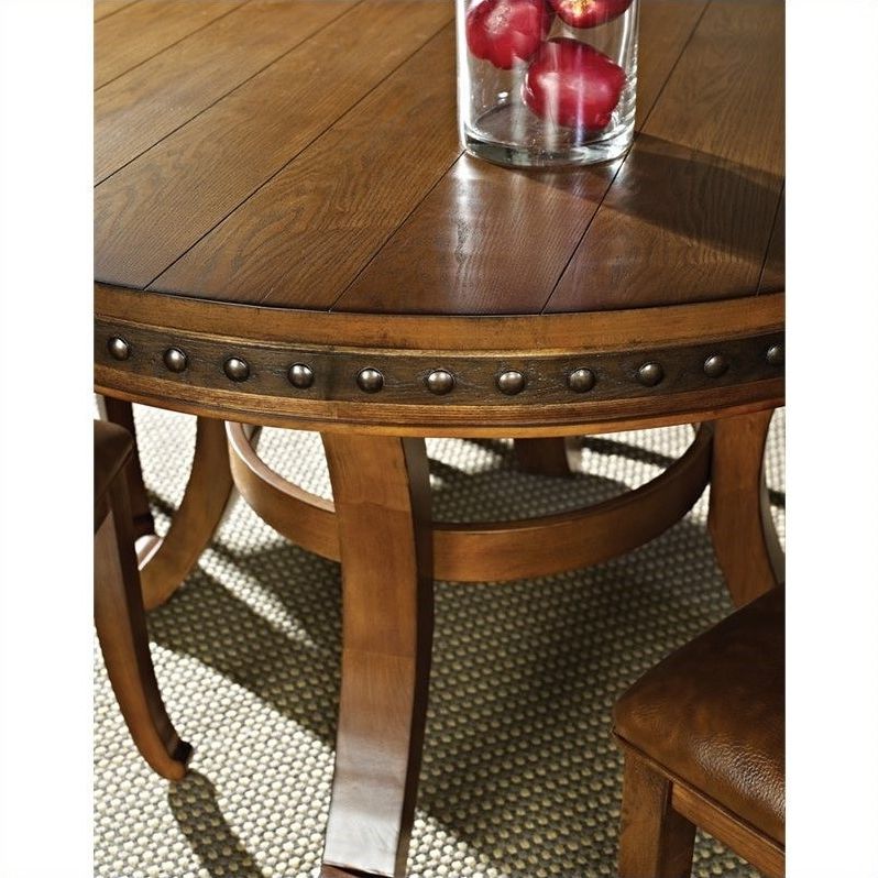 Well Liked Steve Silver Company Ashbrook Round Dining Table In Oak With Regard To Silver Dining Tables (Gallery 19 of 20)
