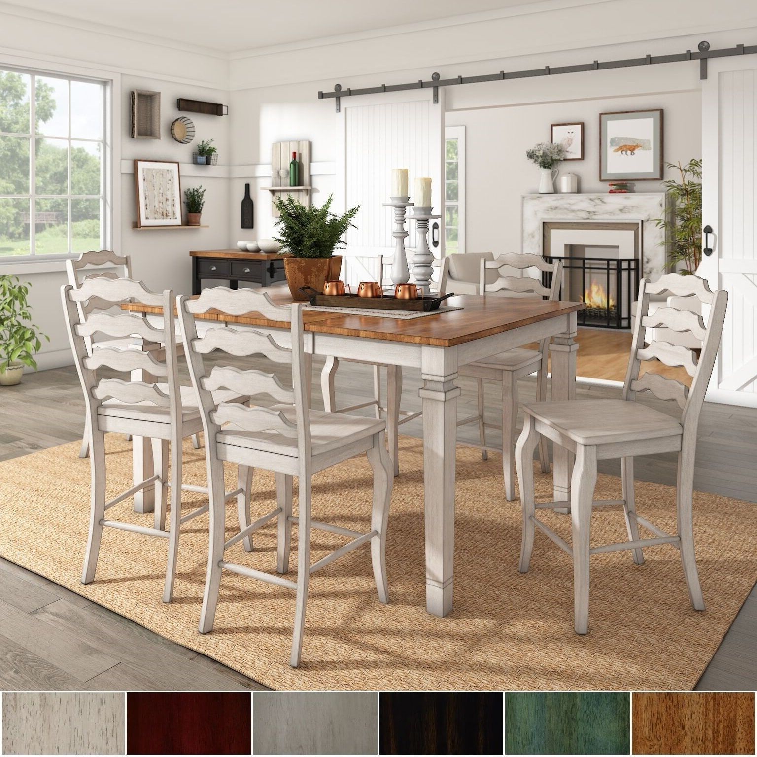 White Counter Height Dining Tables Throughout 2020 Elena Antique White Extendable Counter Height Dining Set (View 8 of 20)